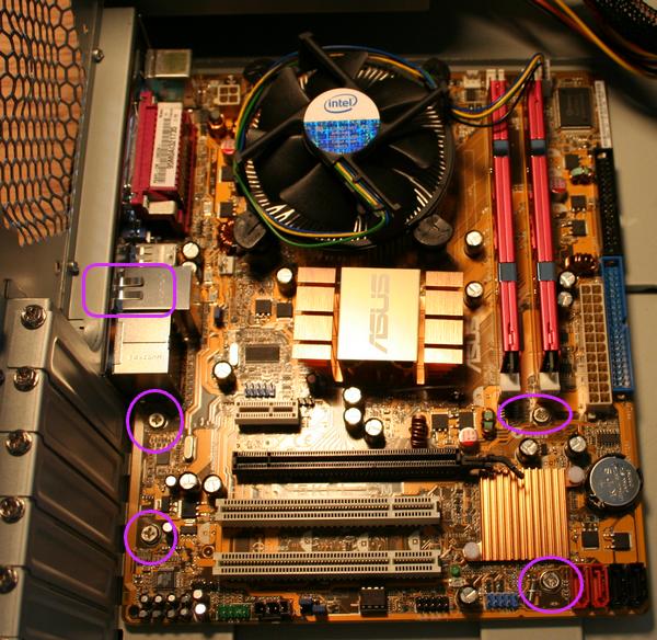 Installing the motherboard into the case