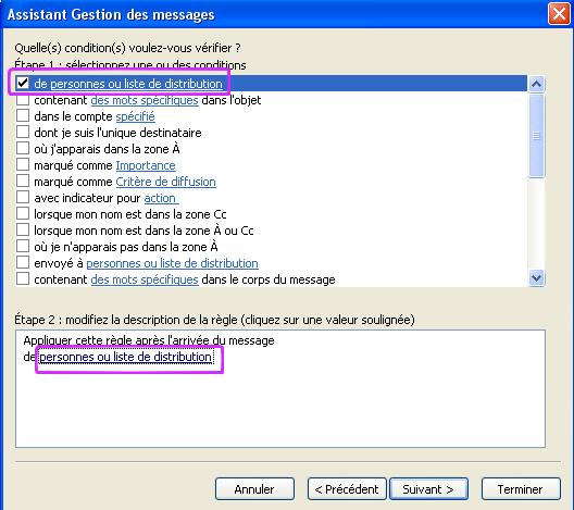 Liste de Distribution pour Outlook