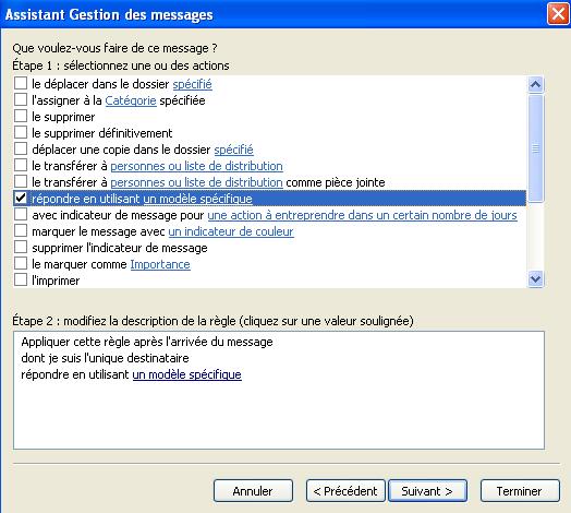 assistant gestion des messages repondre en utilisant un modele specifique