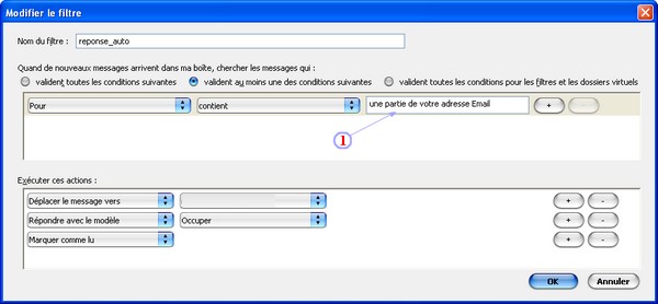 thunderbird filtre de messages