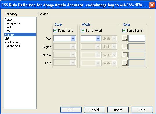 css definition border window