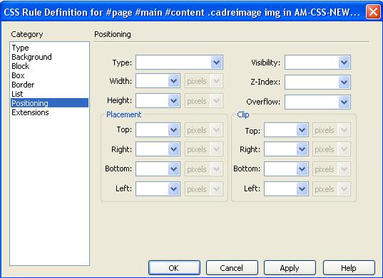 css definition positioning window