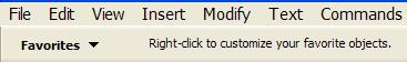 Dreamweaver 8 favorites menu3