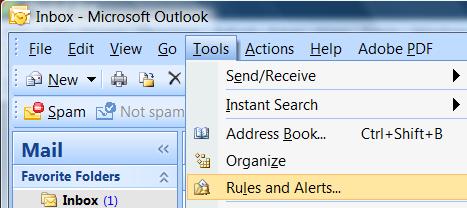 Outlook Rules and Alerts