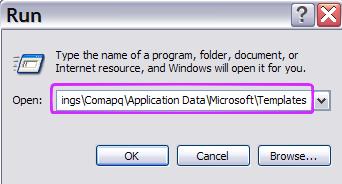 Outlook temmplate folder location with Windows XP