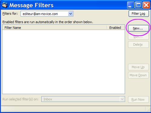 Thunderbird message filter