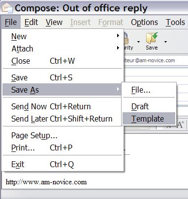 Thunderbird save as template