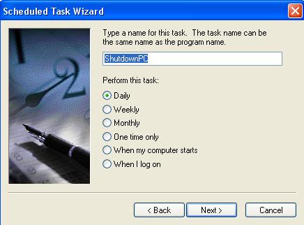 Scheduled task wizard 2