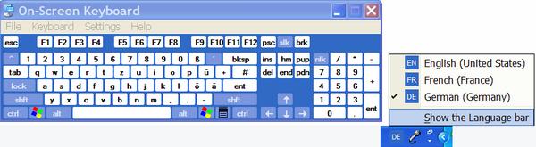 German virtual keyboard