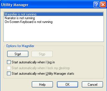 windows accessibility utility manager