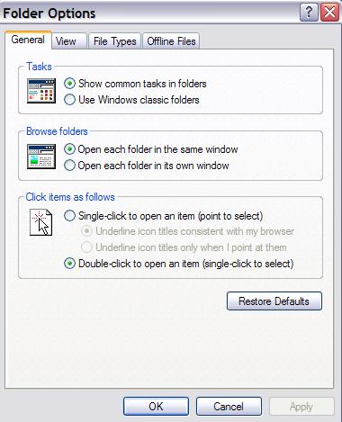 single or double click window